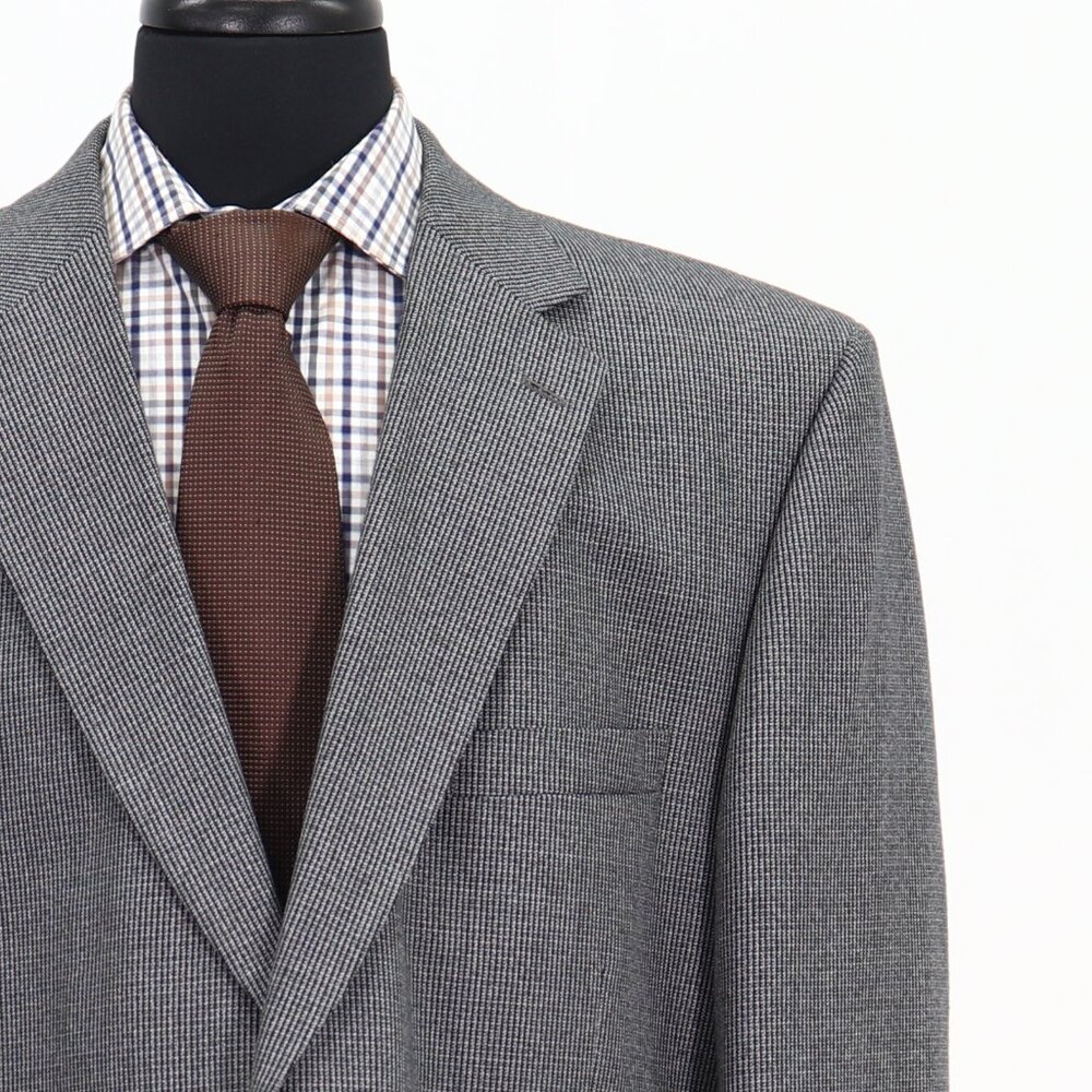Statements 48r Gray Solid 2-Button Sport Coat Bla… - image 5